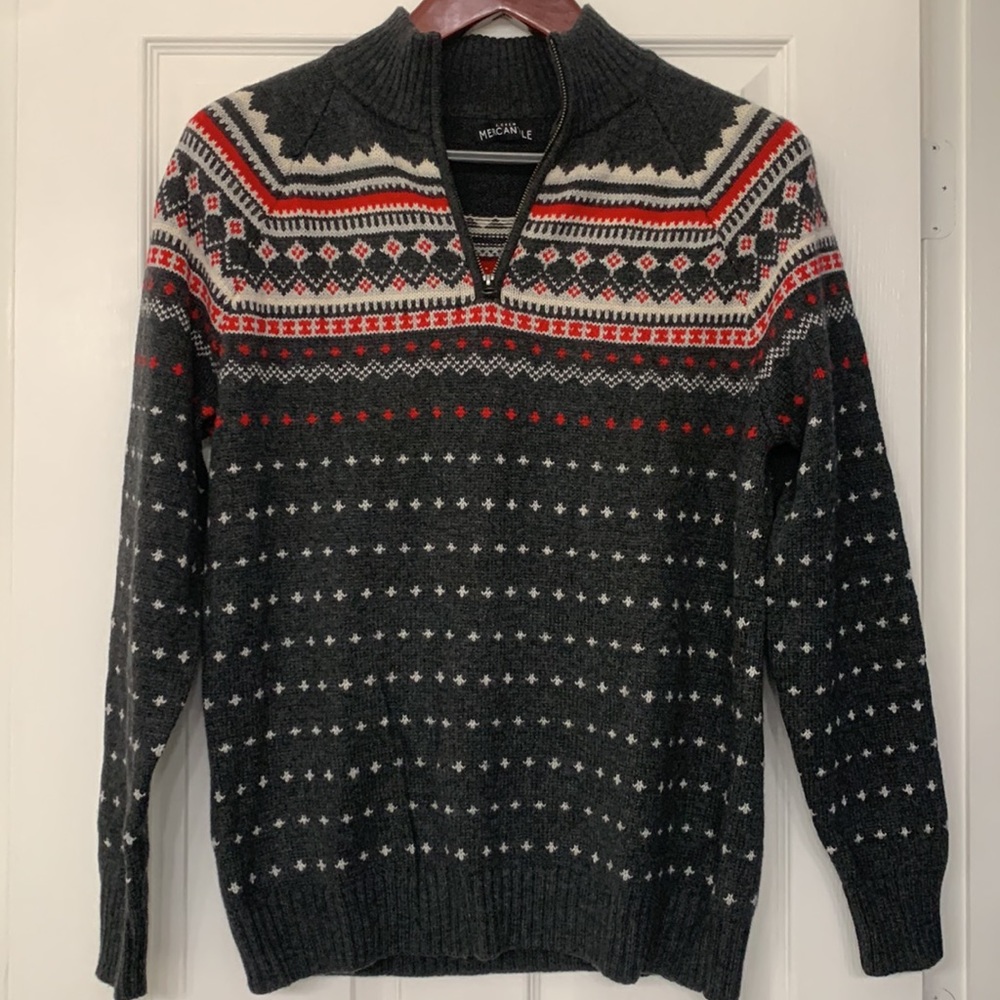 NWOT J. Crew Mercantile Men’s Pullover Half-Zip Wool Blend Sweater (Size L)